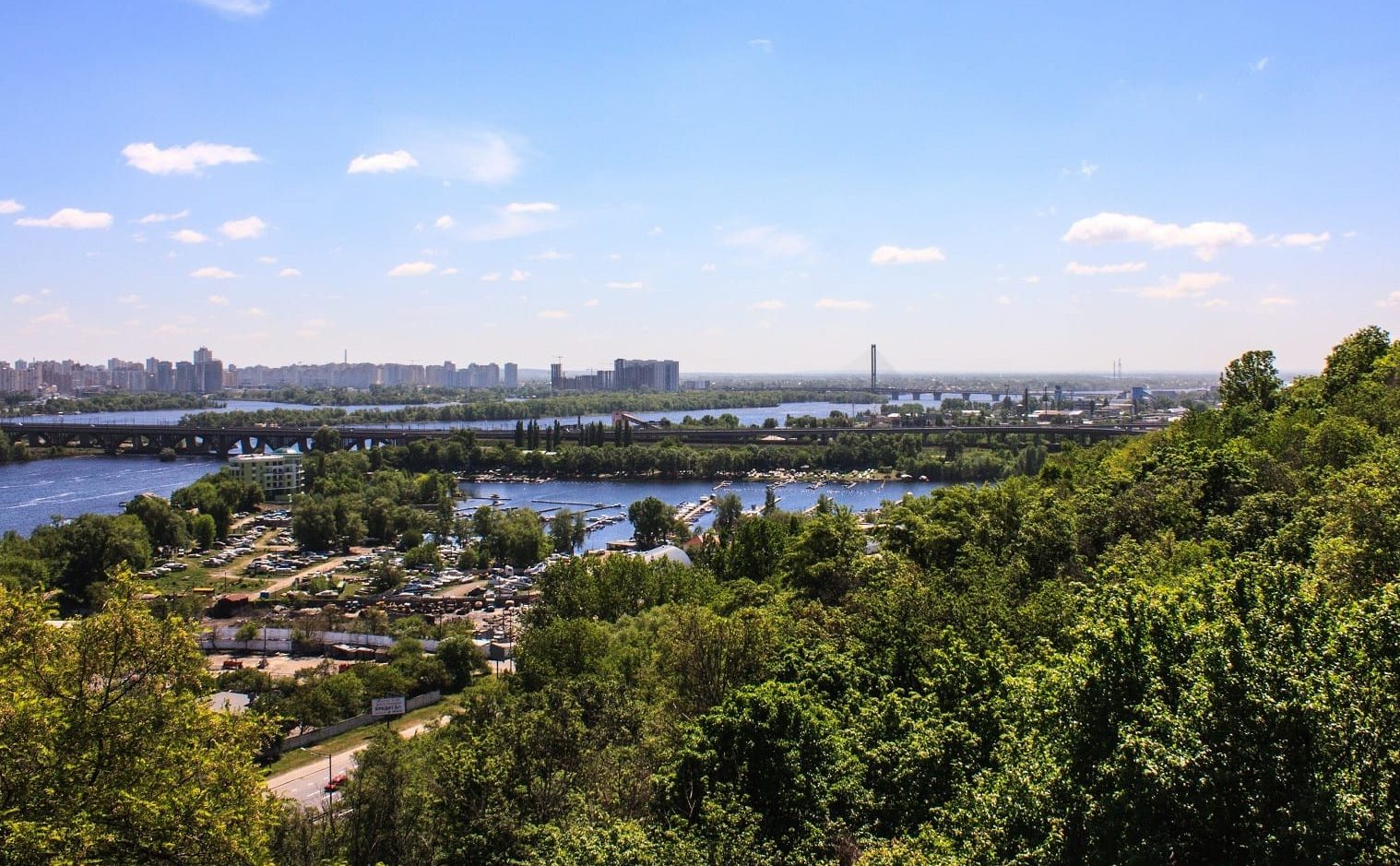 Вид на Київ з Ботанічного саду імені Гришка
