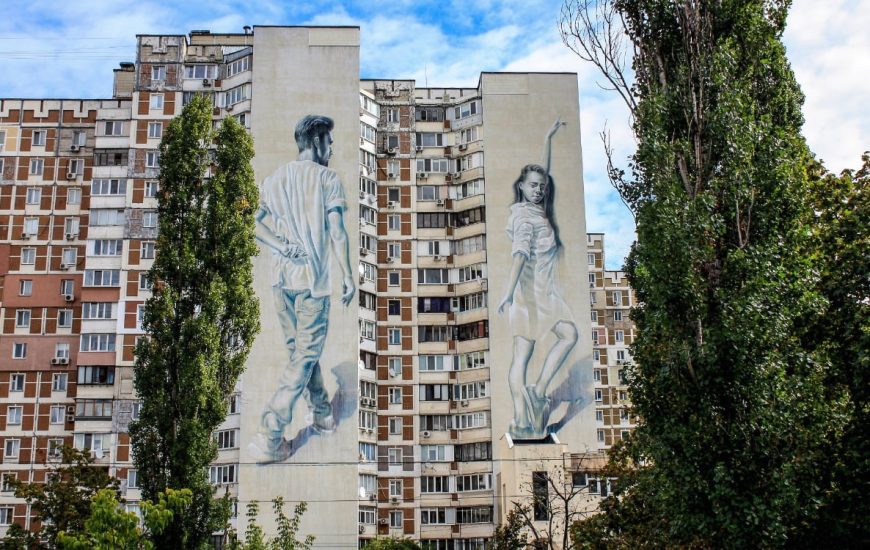 Мурал «Танок» - перший диптих у Києві